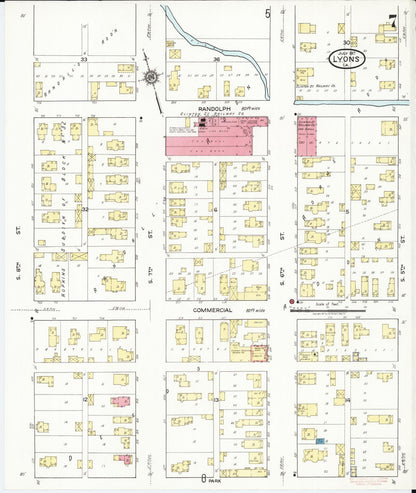 Sanborn Fire Insurance Map from Lyons, Clinton County, Iowa (1917), Sheet #0007 - Historic Sanborn Fire Insurance Map Print