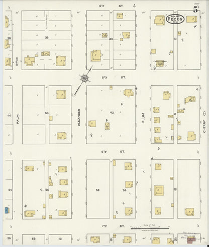 Sanborn Fire Insurance Map from Pecos, Reeves County, Texas (1921), Sheet #0005 - Complete Map Set gallery image, historic Sanborn map, vintage wall art, Texas Texas