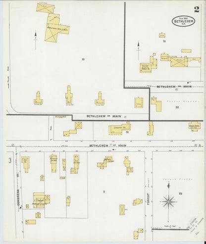 Sanborn Fire Insurance Map from Bethlehem, Grafton County, New Hampshire (1905), Sheet #0002 - Complete Map Set gallery image, historic Sanborn map, vintage wall art, New Hampshire New Hampshire
