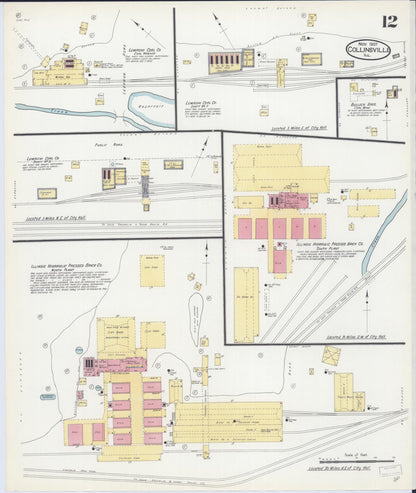 Sanborn Fire Insurance Map from Collinsville, Madison County, Illinois (1907), Sheet #0012 - Complete Map Set gallery image, historic Sanborn map, vintage wall art, Illinois Illinois