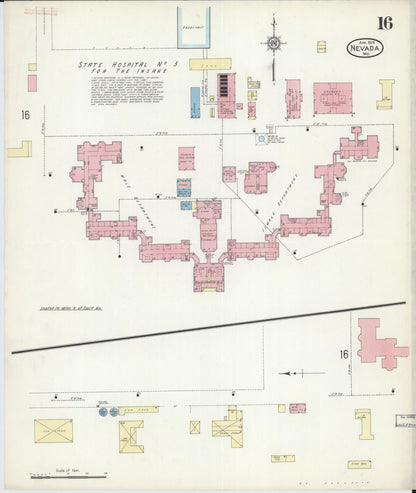 Sanborn Fire Insurance Map from Nevada, Vernon County, Missouri (1914), Sheet #0016 - Complete Map Set gallery image, historic Sanborn map, vintage wall art, Missouri Missouri
