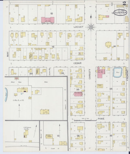 Sanborn Fire Insurance Map from Sumner, Lawrence County, Illinois (1894), Sheet #0002 - Complete Map Set gallery image, historic Sanborn map, vintage wall art, Illinois Illinois