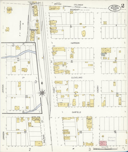 Sanborn Fire Insurance Map from Sumas, Whatcom County, Washington (1907), Sheet #0002 - Complete Map Set gallery image, historic Sanborn map, vintage wall art, Washington Washington