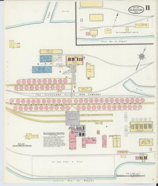Sanborn Fire Insurance Map from Gladstone, Delta County, Michigan (1913), Sheet #0011 - Historic Sanborn Fire Insurance Map Print, vintage old map wall art, antique decor, genealogy gift, Michigan Michigan map