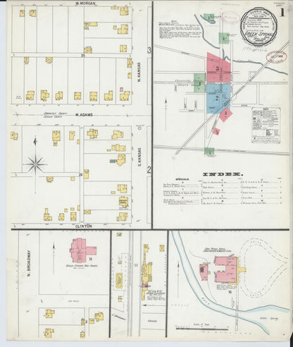 Sanborn Fire Insurance Map from Green Springs, Sandusky And Seneca Counties, Ohio (1899), Sheet #0001 - Historic Sanborn Fire Insurance Map Print, vintage old map wall art, antique decor, genealogy gift, Ohio Ohio map