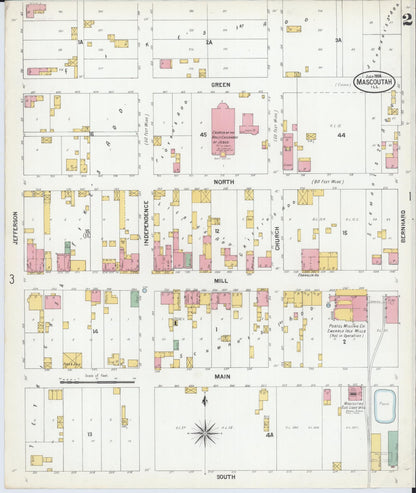 Sanborn Fire Insurance Map from Mascoutah, Saint Clair County, Illinois (1900), Sheet #0002 - Historic Sanborn Fire Insurance Map Print, vintage old map wall art, antique decor, genealogy gift, Illinois Illinois map