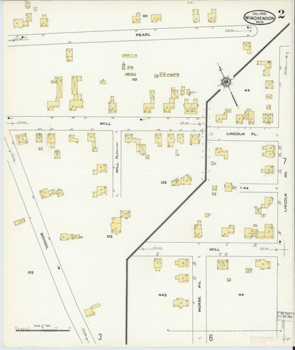 Sanborn Fire Insurance Map from Winchendon, Worcester County, Massachusetts (1909), Sheet #0002 - Complete Map Set gallery image, historic Sanborn map, vintage wall art, Massachusetts Massachusetts
