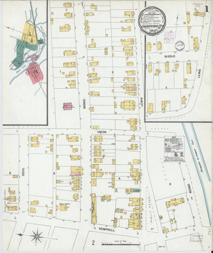 Sanborn Fire Insurance Map from Chesapeake City, Cecil County, Maryland (1901), Sheet #0001 - Complete Map Set gallery image, historic Sanborn map, vintage wall art, Maryland Maryland