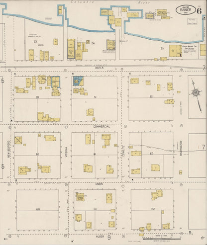 Sanborn Fire Insurance Map from Rainier, Columbia County, Oregon (1921), Sheet #0006 - Complete Map Set gallery image, historic Sanborn map, vintage wall art, Oregon Oregon
