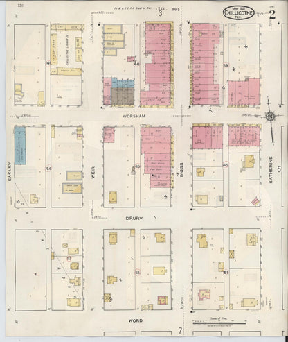 Sanborn Fire Insurance Map from Chillicothe, Hardeman County, Texas (1941), Sheet #0002 - Historic Sanborn Fire Insurance Map Print, vintage old map wall art, antique decor, genealogy gift, Texas Texas map