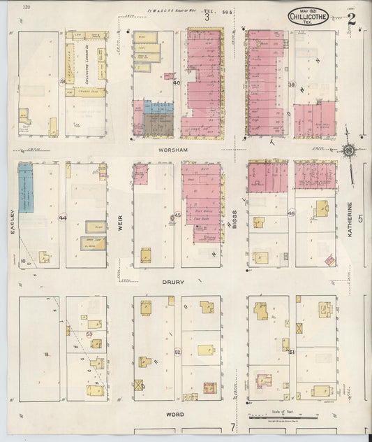 Sanborn Fire Insurance Map from Chillicothe, Hardeman County, Texas (1941), Sheet #0002 - Historic Sanborn Fire Insurance Map Print, vintage old map wall art, antique decor, genealogy gift, Texas Texas map
