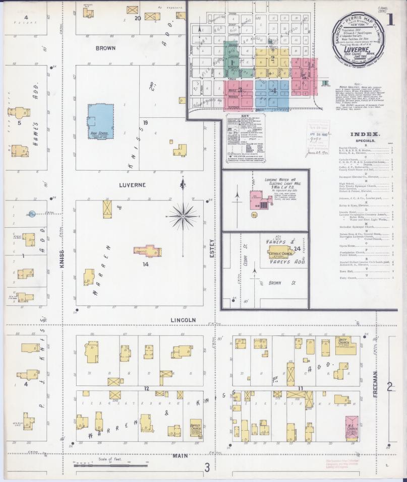 Sanborn Fire Insurance Map from Luverne, Rock County, Minnesota. (1900) – Map View