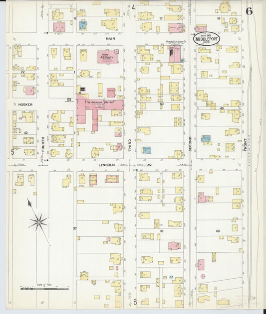 Sanborn Fire Insurance Map from Middleport, Meigs County, Ohio (1908), Sheet #0006 - Historic Sanborn Fire Insurance Map Print, vintage old map wall art, antique decor, genealogy gift, Ohio Ohio map