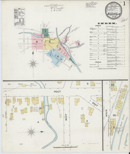Sanborn Fire Insurance Map from Boonville, Oneida County, New York (1890), Sheet #0001 - Complete Map Set gallery image, historic Sanborn map, vintage wall art, New York New York