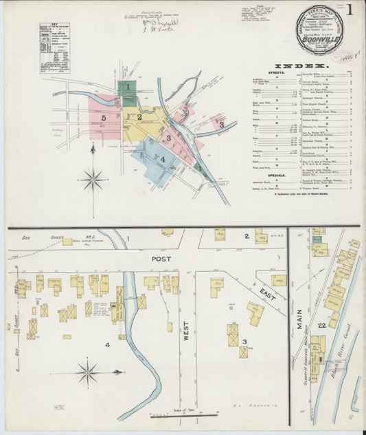 Sanborn Fire Insurance Map from Boonville, Oneida County, New York (1890), Sheet #0001 - Complete Map Set gallery image, historic Sanborn map, vintage wall art, New York New York
