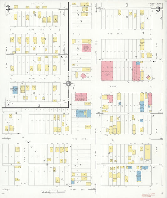 Sanborn Fire Insurance Map from Crosby, Crow Wing County, Minnesota (1935), Sheet #0003 - Historic Sanborn Fire Insurance Map Print, vintage old map wall art, antique decor, genealogy gift, Minnesota Minnesota map