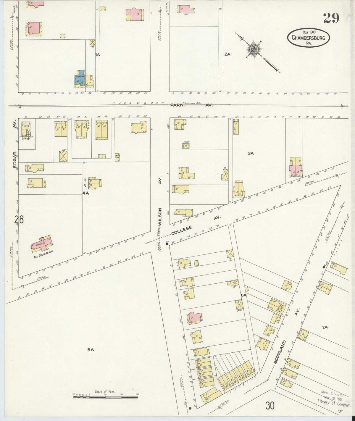 Sanborn Fire Insurance Map from Chambersburg, Franklin County, Pennsylvania (1910), Sheet #0029 - Complete Map Set gallery image, historic Sanborn map, vintage wall art, Pennsylvania Pennsylvania