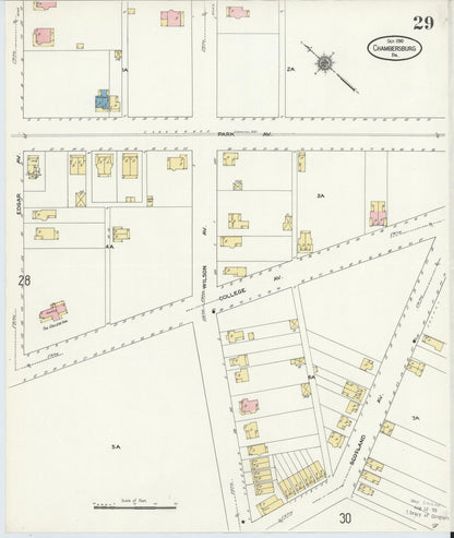 Sanborn Fire Insurance Map from Chambersburg, Franklin County, Pennsylvania (1910), Sheet #0029 - Complete Map Set gallery image, historic Sanborn map, vintage wall art, Pennsylvania Pennsylvania