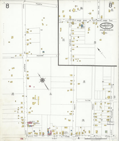 Sanborn Fire Insurance Map from Hammonton, Atlantic County, New Jersey (1923), Sheet #0008 - Complete Map Set gallery image, historic Sanborn map, vintage wall art, New Jersey New Jersey