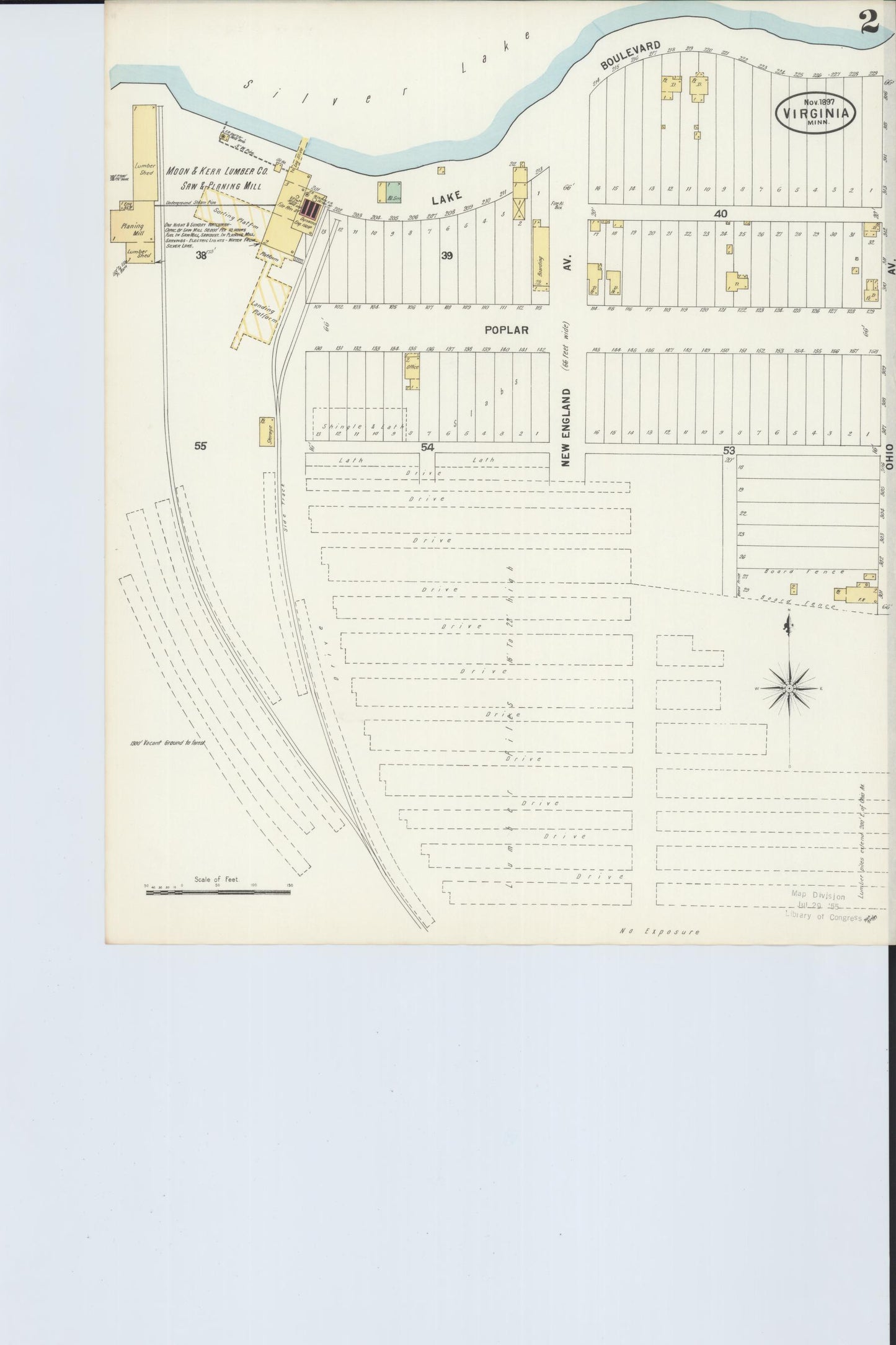 Sanborn Fire Insurance Map from Virginia, Saint Louis County, Minnesota (1897), Sheet #0002 - Complete Map Set gallery image, historic Sanborn map, vintage wall art, Minnesota Minnesota