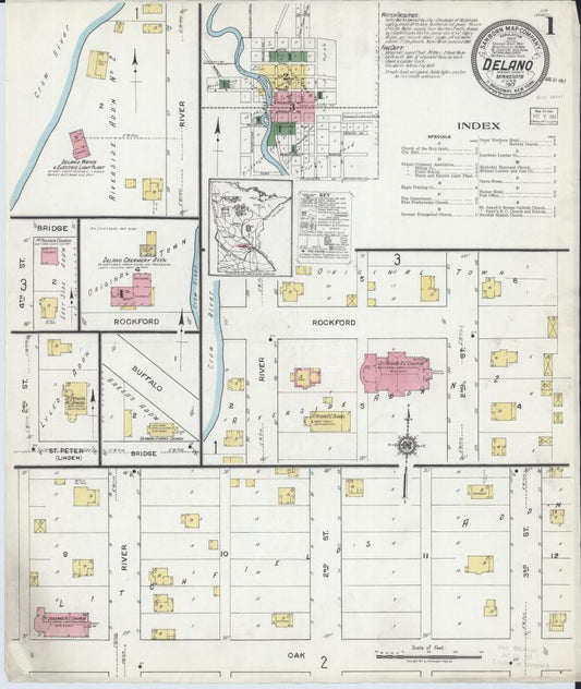 Sanborn Fire Insurance Map from Delano, Wright County, Minnesota. (1917) – Map View
