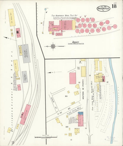 Sanborn Fire Insurance Map from Brookville, Jefferson County, Pennsylvania (1921), Sheet #0018 - Historic Sanborn Fire Insurance Map Print, vintage old map wall art, antique decor, genealogy gift, Pennsylvania Pennsylvania map