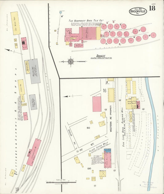 Sanborn Fire Insurance Map from Brookville, Jefferson County, Pennsylvania (1921), Sheet #0018 - Historic Sanborn Fire Insurance Map Print, vintage old map wall art, antique decor, genealogy gift, Pennsylvania Pennsylvania map
