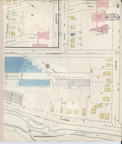 Sanborn Fire Insurance Map from Painted Post, Steuben County, New York (1943), Sheet #0003 - Complete Map Set gallery image, historic Sanborn map, vintage wall art, New York New York