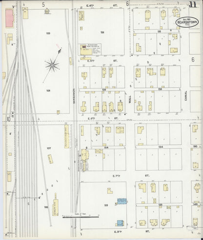 Sanborn Fire Insurance Map from Beardstown, Cass County, Illinois (1906), Sheet #0011 - Historic Sanborn Fire Insurance Map Print, vintage old map wall art, antique decor, genealogy gift, Illinois Illinois map