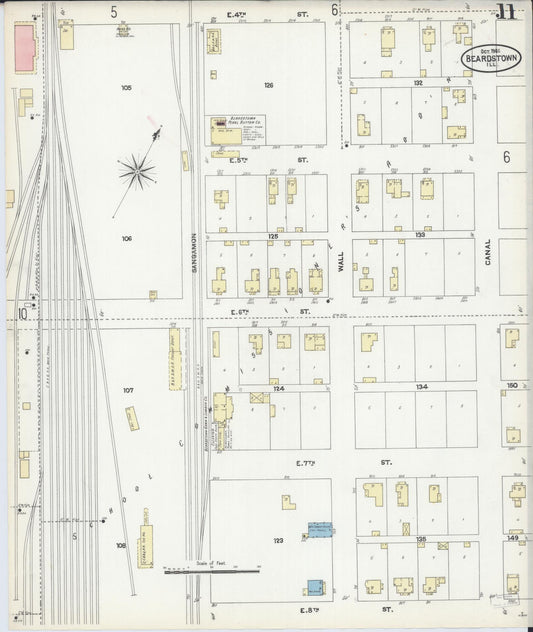 Sanborn Fire Insurance Map from Beardstown, Cass County, Illinois (1906), Sheet #0011 - Historic Sanborn Fire Insurance Map Print, vintage old map wall art, antique decor, genealogy gift, Illinois Illinois map