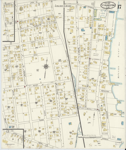 Sanborn Fire Insurance Map from Saint Augustine, Saint John's County, Florida (1917), Sheet #0017 - Complete Map Set gallery image, historic Sanborn map, vintage wall art, Florida Florida
