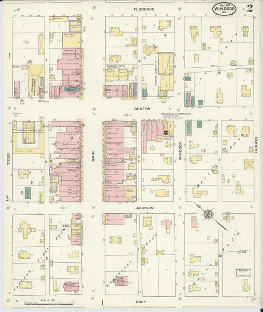 Sanborn Fire Insurance Map from Windsor, Henry County, Missouri (1909), Sheet #0002 - Historic Sanborn Fire Insurance Map Print, vintage old map wall art, antique decor, genealogy gift, Missouri Missouri map