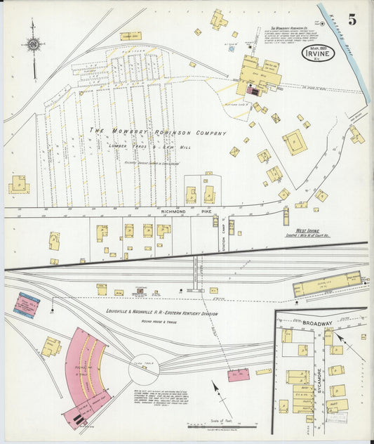 Sanborn Fire Insurance Map from Irvine, Estill County, Kentucky (1920), Sheet #0005 - Historic Sanborn Fire Insurance Map Print, vintage old map wall art, antique decor, genealogy gift, Kentucky Kentucky map