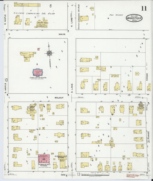 Sanborn Fire Insurance Map from Manistique, Schoolcraft County, Michigan (1920), Sheet #0011 - Historic Sanborn Fire Insurance Map Print, vintage old map wall art, antique decor, genealogy gift, Michigan Michigan map