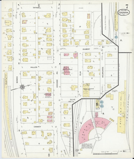 Sanborn Fire Insurance Map from Savanna, Carroll County, Illinois (1912), Sheet #0007 - Historic Sanborn Fire Insurance Map Print, vintage old map wall art, antique decor, genealogy gift, Illinois Illinois map