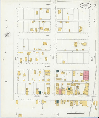 Sanborn Fire Insurance Map from Marysville, Snohomish County, Washington (1906), Sheet #0003 - Complete Map Set gallery image, historic Sanborn map, vintage wall art, Washington Washington