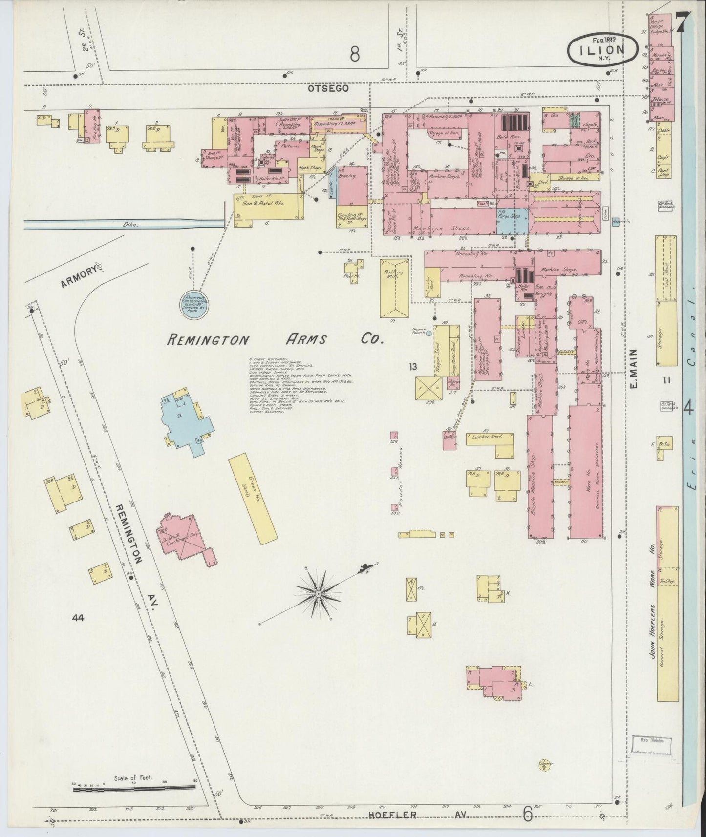 Sanborn Fire Insurance Map from Ilion, Herkimer County, New York (1897), Sheet #0007 - Historic Sanborn Fire Insurance Map Print, vintage old map wall art, antique decor, genealogy gift, New York New York map