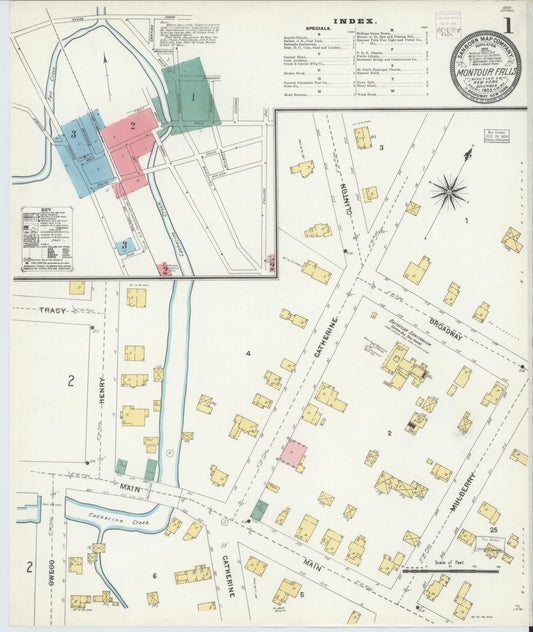 Sanborn Fire Insurance Map from Montour Falls, Schuyler County, New York. (1903) – Historic Sanborn Fire Insurance Map Print
