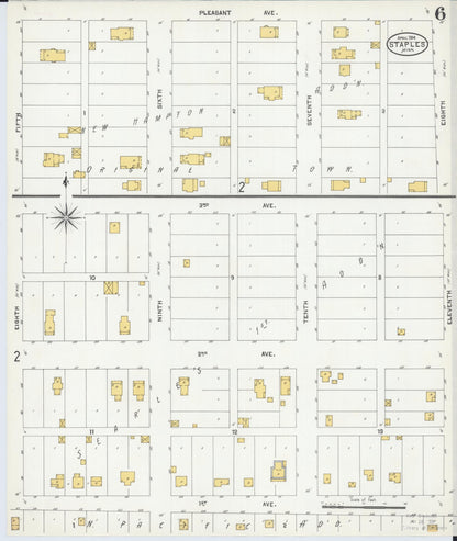 Sanborn Fire Insurance Map from Staples, Todd County, Minnesota (1904), Sheet #0006 - Complete Map Set gallery image, historic Sanborn map, vintage wall art, Minnesota Minnesota