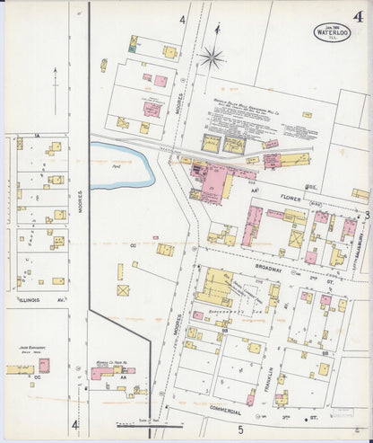 Sanborn Fire Insurance Map from Waterloo, Monroe County, Illinois (1906), Sheet #0004 - Historic Sanborn Fire Insurance Map Print, vintage old map wall art, antique decor, genealogy gift, Illinois Illinois map