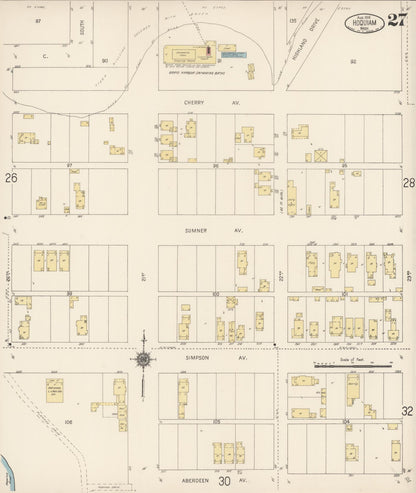 Sanborn Fire Insurance Map from Hoquiam, Grays Harbor County, Washington (1916), Sheet #0027 - Complete Map Set gallery image, historic Sanborn map, vintage wall art, Washington Washington