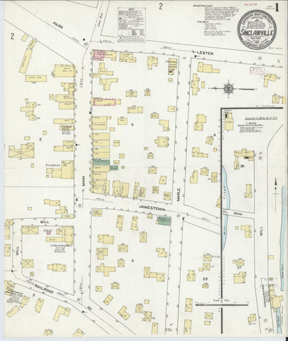 Sanborn Fire Insurance Map from Sinclairville, Chautauqua County, New York (1910), Sheet #0001 - Historic Sanborn Fire Insurance Map Print, vintage old map wall art, antique decor, genealogy gift, New York New York map