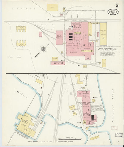 Sanborn Fire Insurance Map from Orono, Penobscot County, Maine (1912), Sheet #0005 - Complete Map Set gallery image, historic Sanborn map, vintage wall art, Maine Maine