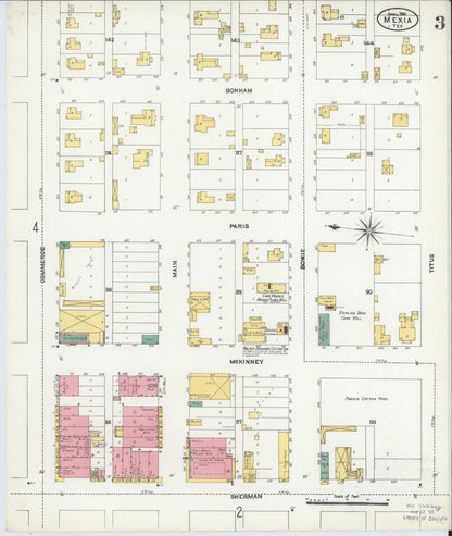 Sanborn Fire Insurance Map from Mexia, Limestone County, Texas (1906), Sheet #0003 - Complete Map Set gallery image, historic Sanborn map, vintage wall art, Texas Texas