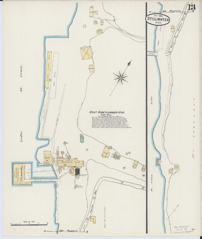 Sanborn Fire Insurance Map from Stillwater, Washington County, Minnesota (1888), Sheet #0013 - Complete Map Set gallery image, historic Sanborn map, vintage wall art, Minnesota Minnesota