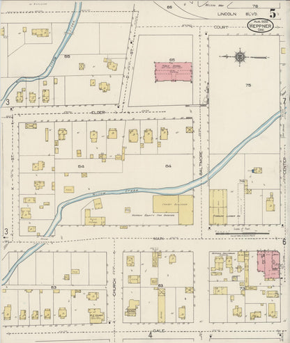Sanborn Fire Insurance Map from Heppner, Morrow County, Oregon (1922), Sheet #0005 - Complete Map Set gallery image, historic Sanborn map, vintage wall art, Oregon Oregon