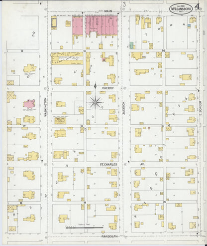 Sanborn Fire Insurance Map from Mcleansboro, Hamilton County, Illinois (1900), Sheet #0004 - Complete Map Set gallery image, historic Sanborn map, vintage wall art, Illinois Illinois
