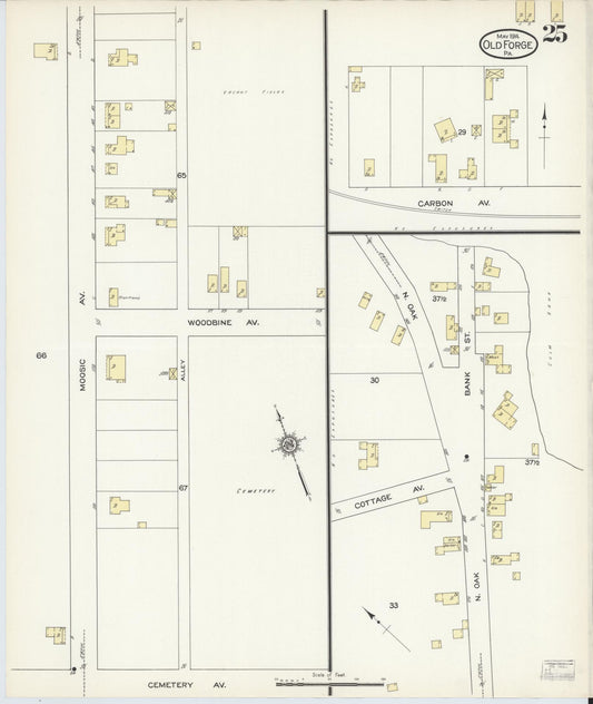 Sanborn Fire Insurance Map from Old Forge, Lackawanna County, Pennsylvania (1914), Sheet #0025 - Historic Sanborn Fire Insurance Map Print, vintage old map wall art, antique decor, genealogy gift, Pennsylvania Pennsylvania map