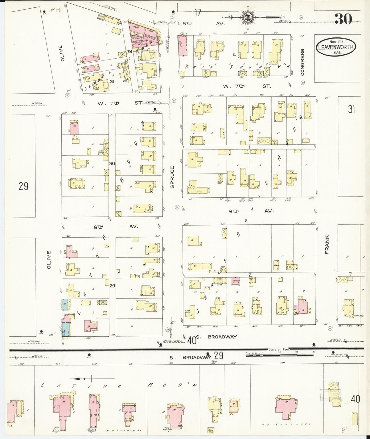 Sanborn Fire Insurance Map from Leavenworth, Leavenworth County, Kansas (1913), Sheet #0031 - Historic Sanborn Fire Insurance Map Print, vintage old map wall art, antique decor, genealogy gift, Kansas Kansas map