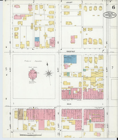 Sanborn Fire Insurance Map from Coshocton, Coshocton County, Ohio (1905), Sheet #0006 - Historic Sanborn Fire Insurance Map Print, vintage old map wall art, antique decor, genealogy gift, Ohio Ohio map